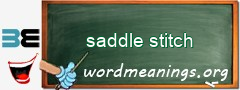 WordMeaning blackboard for saddle stitch